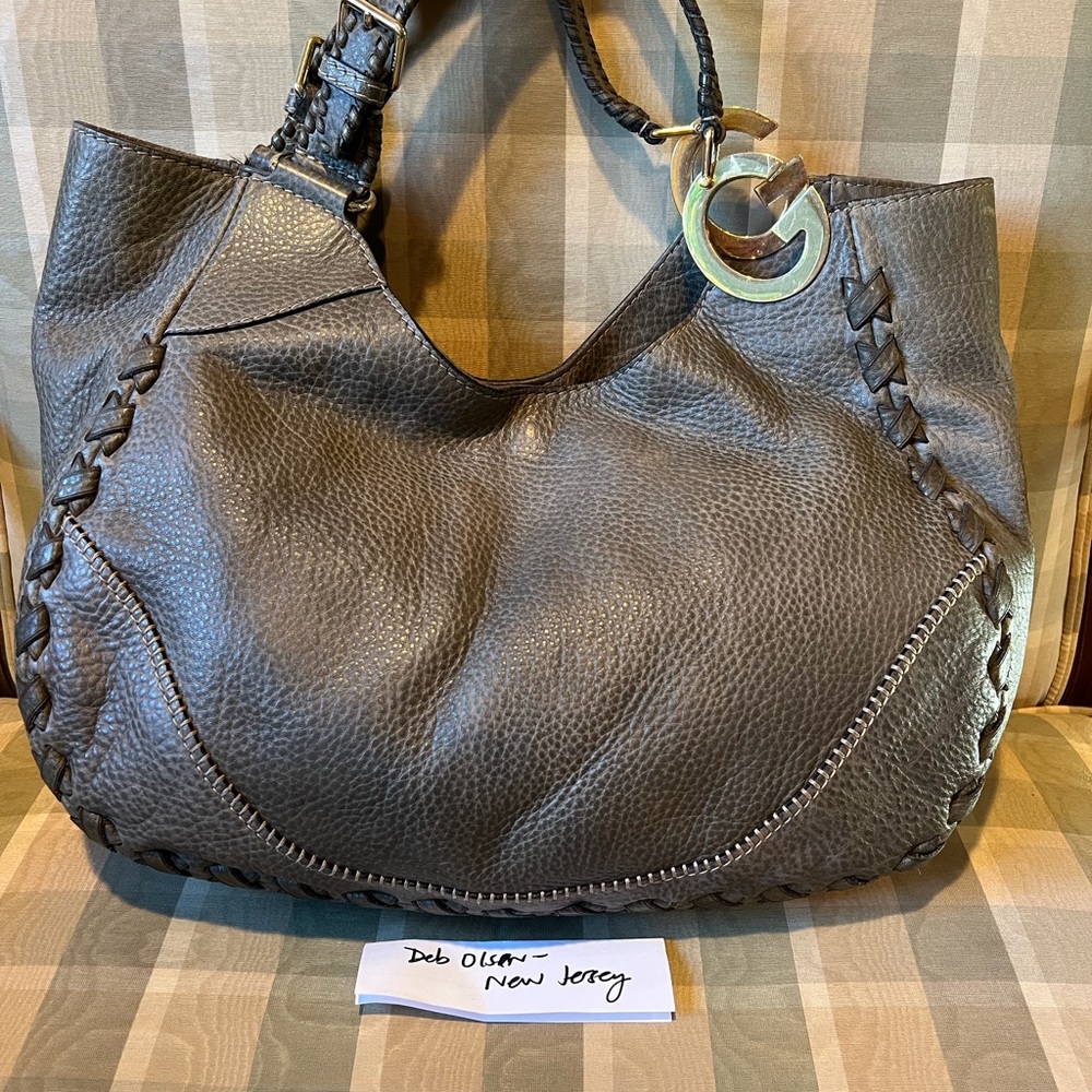 Authentic Gucci Charlotte gg braided detail distressed hobo tote